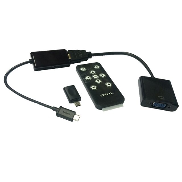 МХЛ Micro USB к HDMI VGA HDTV адаптер с пультом дистанционного управления Samsung Galaxy S2 S3 закладке s4 таблетки 3
