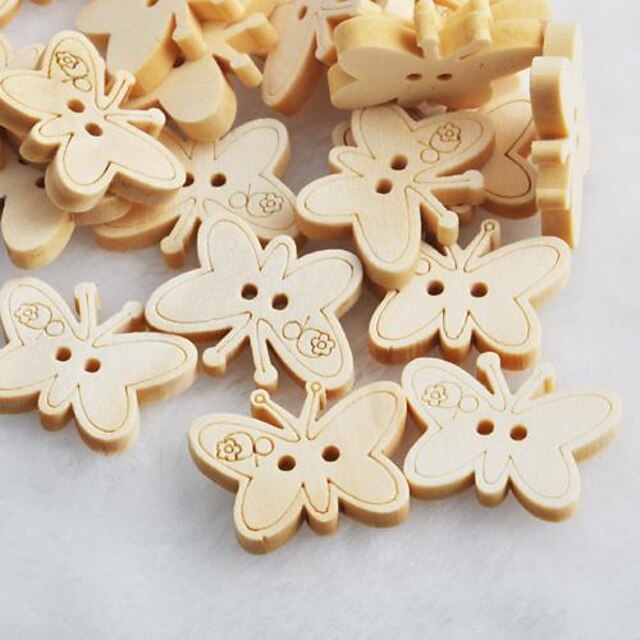  botones de madera del libro de recuerdos de la mariposa Scraft coser (10 piezas)