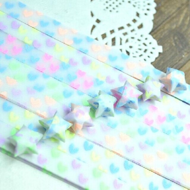  30 stuks tl-effect hart patroon lucky star origami materialen (willekeurige kleur)