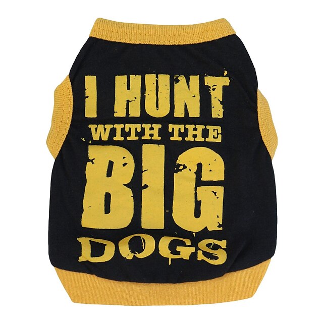  Cat Dog Shirt / T-Shirt Letter & Number Casual / Daily Dog Clothes Puppy Clothes Dog Outfits Breathable Black / Orange Black / Yellow Costume for Girl and Boy Dog Cotton XS S M L