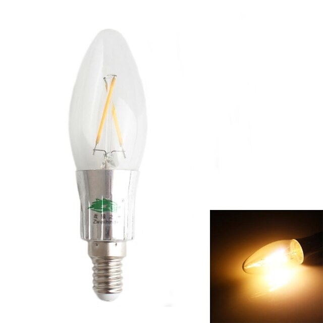  E14 LED лампы в форме свечи C35 2 180-200 lm Тёплый белый Декоративная AC 220-240 V