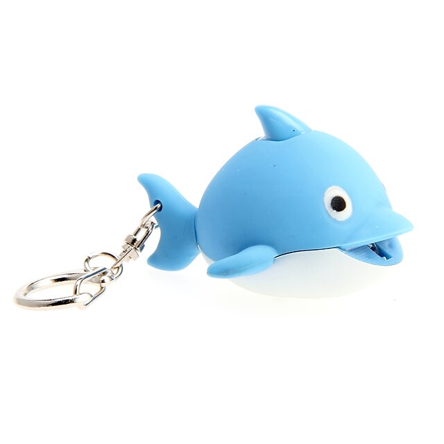  Cartoon Dolphin LED Light with Sound Effects Keychain