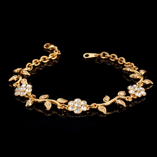  Women's Clear Ladies Chain Alloy Bracelet Jewelry Gold / Silver For Wedding Party Special Occasion Anniversary Birthday Engagement
