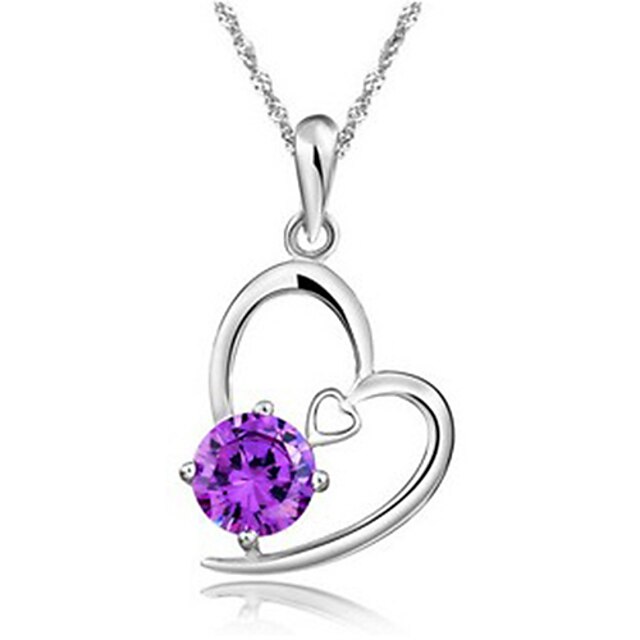  Women's Pendant Necklaces Crystal Sterling Silver Love Jewelry For