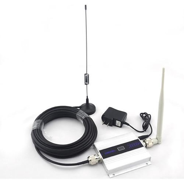  LCD Display Mini DCS 1800MHz Mobile Signal Repeater  WiFi Repeater Wifi Extender + Sucker Antenna with 10m Cable 2G 3G 4G for Home & Building