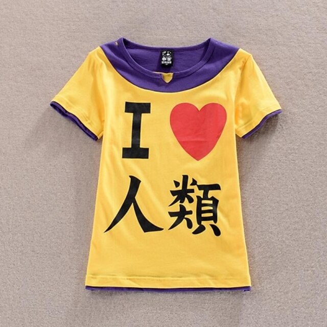  Inspirado por No Game No Life Fantasias Anime Fantasias de Cosplay Japanês Cosplay T-shirt Estampado Retalhos Manga Curta Camiseta Para Homens