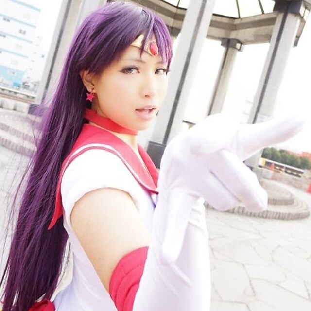  Peruci de Cosplay Sailor Moon Sailor Mars Anime Peruci de Cosplay 254 cm CM Fibră Rezistentă la Căldură Pentru femei