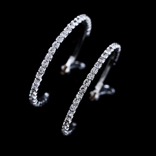  Women's Crystal Hoop Earrings Ladies Crystal Earrings Jewelry White For Wedding Party Daily Casual Masquerade Engagement Party