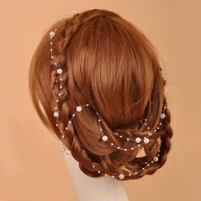  Crystal / Imitation Pearl / Fabric Tiaras / Head Chain with 1 Wedding / Special Occasion / Party / Evening Headpiece