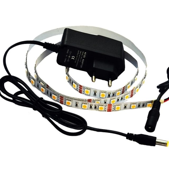  1m סרטי תאורת LED גמישים 60 נוריות 5050 SMD לבן חם