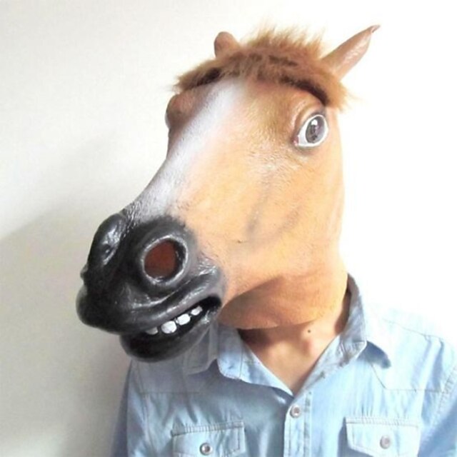  популярная латекс маска голова лошади для Хэллоуина (ассорти цветов)