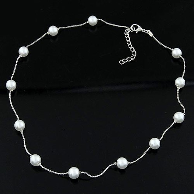  Collar con perlas damas Personalizado Simple Moda Perla Perla Artificial Legierung Gargantillas Joyas Para Diario