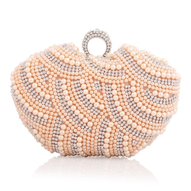  Women's Bags Polyester Evening Bag Rhinestone Pearl Detailing for Wedding Event / Party Formal Club Party & Evening All Seasons Champagne