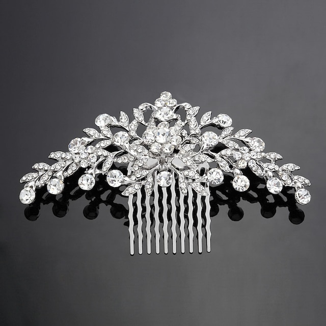  Crystal / Cubic Zirconia / Fabric Tiaras / Hair Combs / Flowers with 1 Wedding / Special Occasion / Party / Evening Headpiece / Alloy
