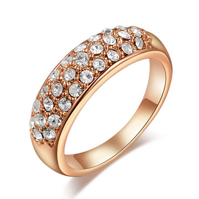  Dames Statement Ring Kristal Goud Zirkonia Verguld Oostenrijks kristal Gesimuleerde diamant Feest Dagelijks Causaal Kostuum juwelen