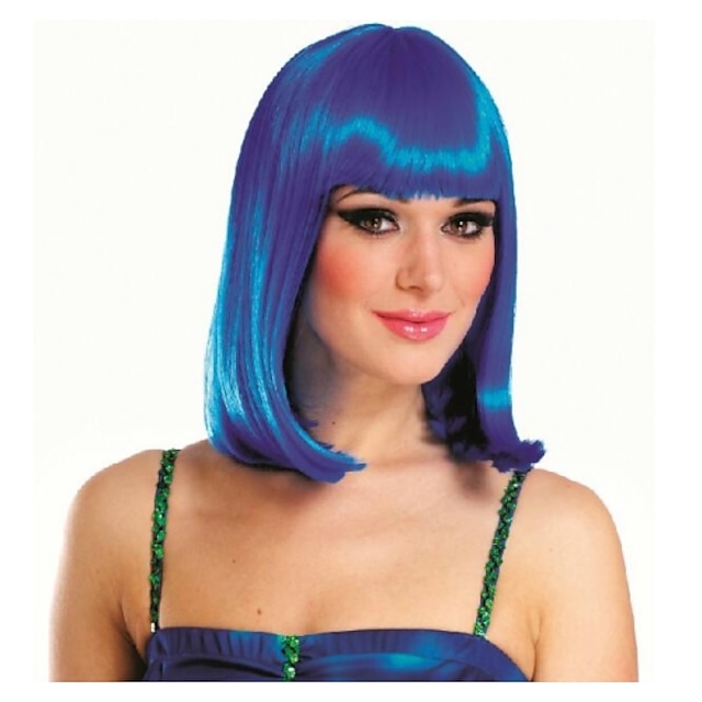  Blue Bobo Style Short Cosplay Party Wig Synthetic Hair