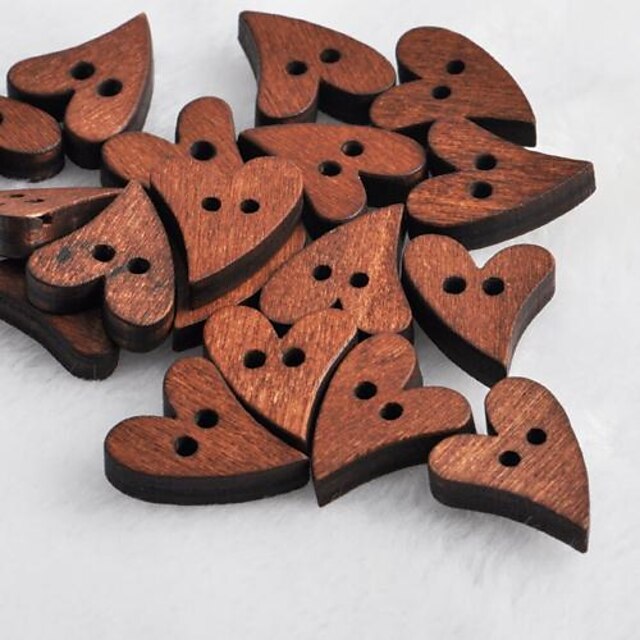  hartvormige scrapbook scraft naaien diy houten knopen (10 stuks)