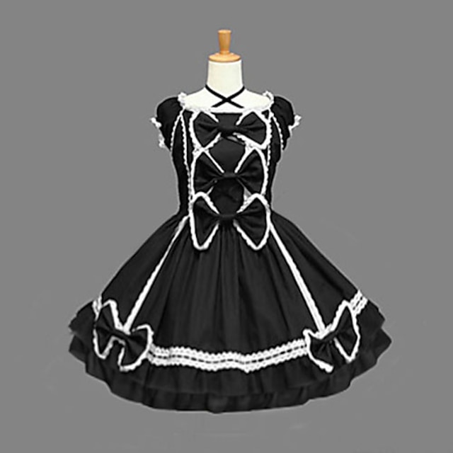  Princeznovské Gothic Lolita Šaty Dámské Dívčí Bavlna japonština Cosplay Kostýmy Retro Bez rukávů Medium Length