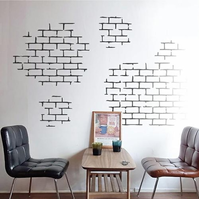  τοίχο αυτοκόλλητα τοίχο χαλκομανίες, μοντέρνα στοιχεία τούβλο τούβλο χαρακτηριστικά pvc αυτοκόλλητα τοίχου 1pc