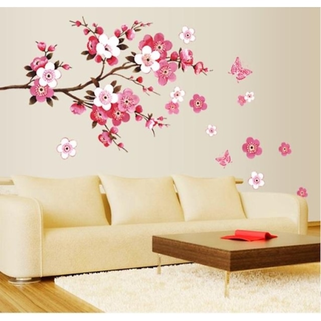  jiubai® λουλούδι decal δέντρο τοίχο αυτοκόλλητο
