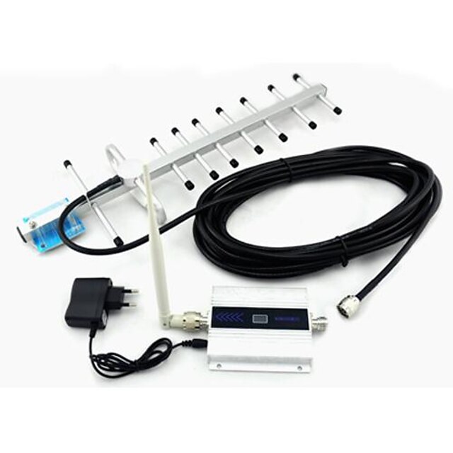  LCD Display Mini CDMA 800MHz Mobile Phone Signal Booster , 850MHz Signal Repeater + Yagi Antenna with 10m Cable