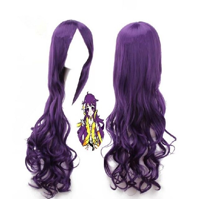  Purple Long Wavy Princess Party Cosplay Synthetic Hair Wig