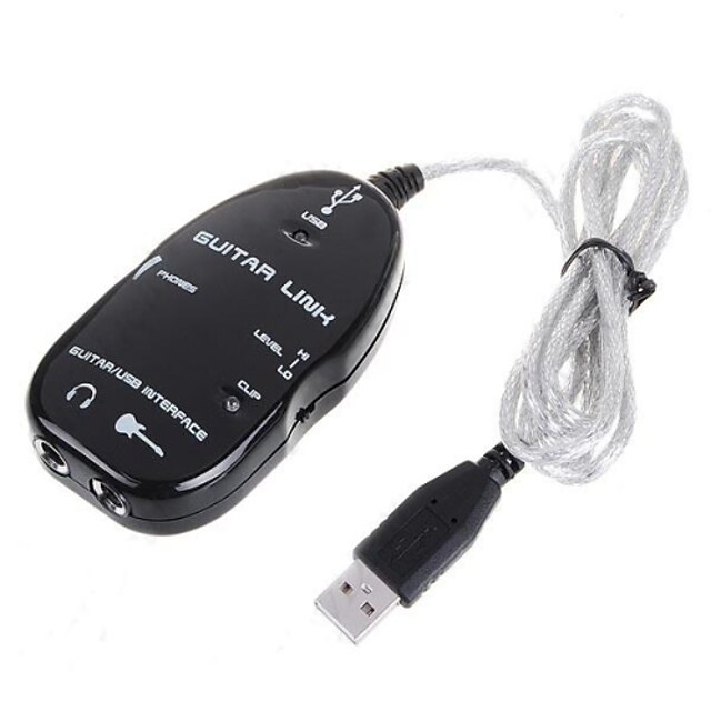  chitara pentru cablu USB Link Interface pentru PC / înregistrare mac negru