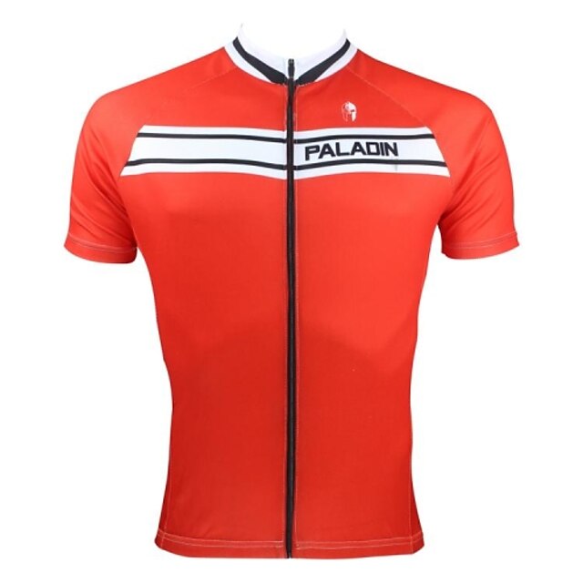  ILPALADINO Men's Short Sleeve Cycling Jersey Red Bike Jersey Top Breathable Quick Dry Ultraviolet Resistant Sports 100% Polyester Mountain Bike MTB Road Bike Cycling Clothing Apparel