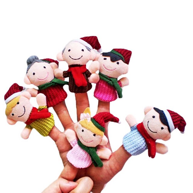  6 pcs Пальцевые куклы Оригинальные текстильный Imaginative Play, чулки, отличные подарки на день рождения Девочки Детские Взрослые