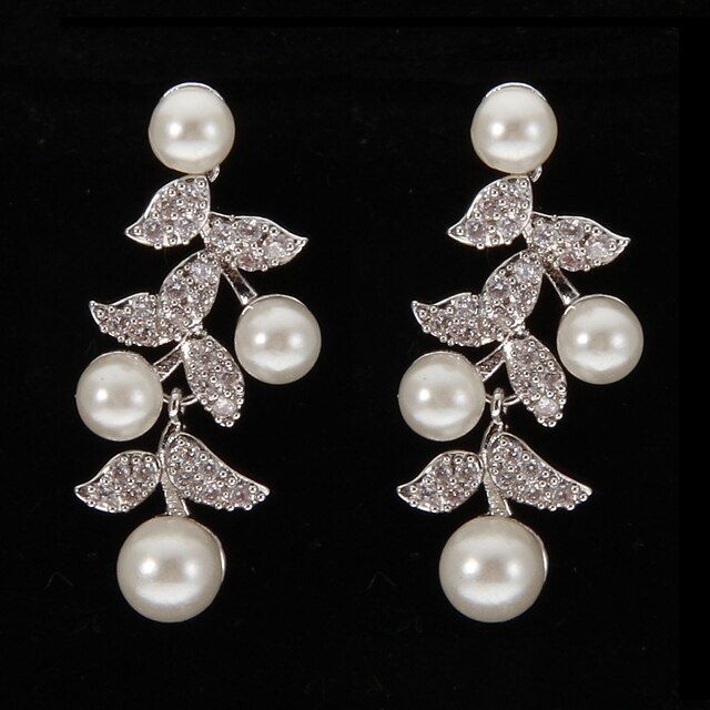  Pentru femei Transparent Perle Cercei Picătură cercei Bijuterii Argintiu Pentru 1 buc