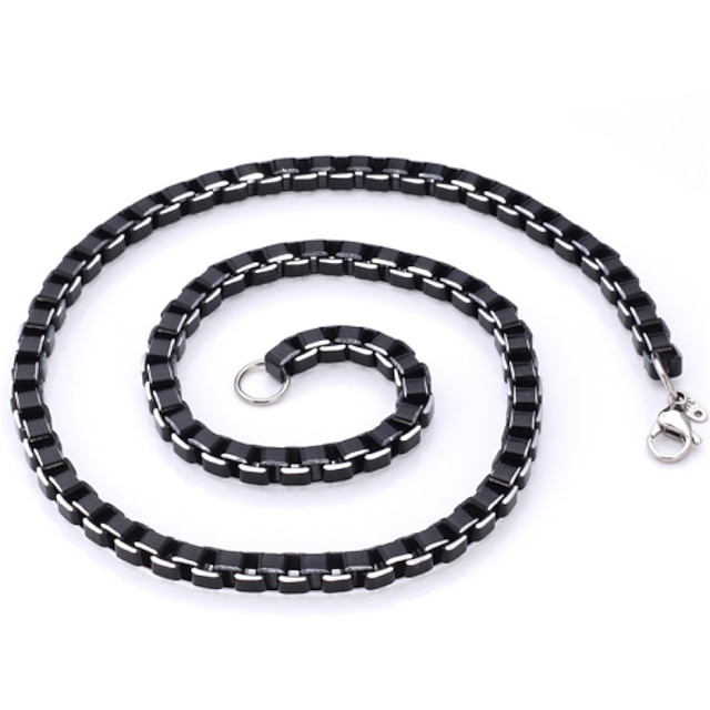  Chain Necklace For Men's Stainless Steel Titanium Steel Black