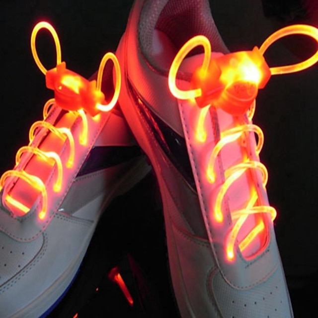  1 Pair Fashion LED Luminous Shoelaces Flash Party Glowing Strings Athletic Sport Sneakers Flat Shoes Laces Red