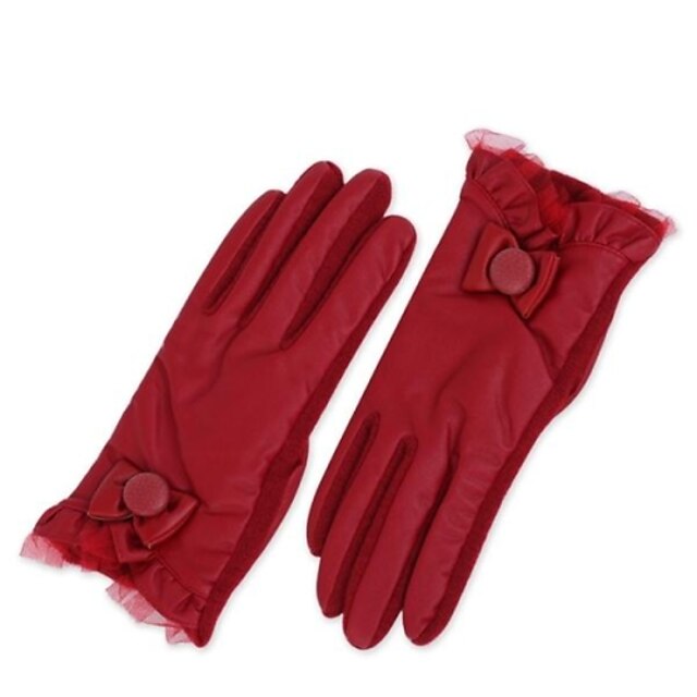  Outdoor Women’s Fashion Butterfly Knot Warm Wool Gloves