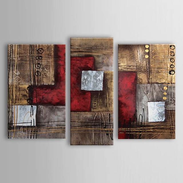  Oil Painting Hand Painted - Abstract Classic Traditional Stretched Canvas / Three Panels