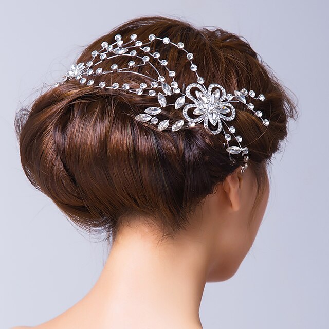  Women's Alloy Cubic Zirconia Headpiece-Wedding Special Occasion Flowers Hair Pin