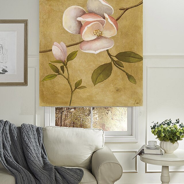  Oil Painting Style Blooming Floral Roller Shade