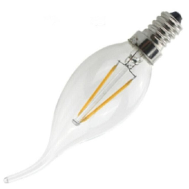  1pc 2 W LED-glødepærer 200 lm E14 CA35 2 LED perler COB Mulighet for demping Dekorativ Varm hvit 220-240 V / # / CE / RoHs