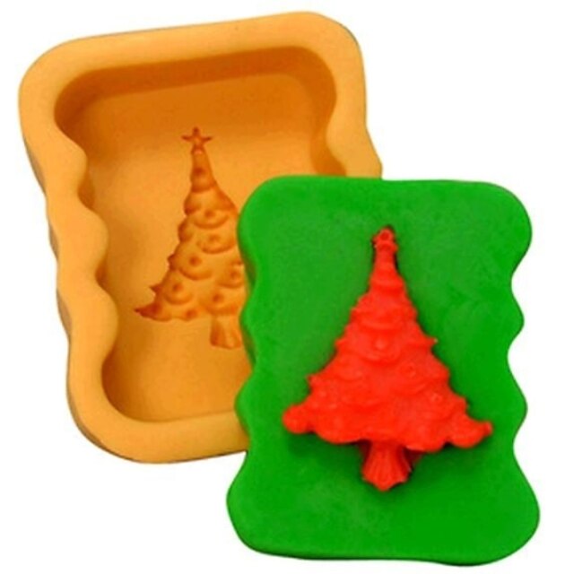  クリスマスツリーフォンダンケーキチョコレートシリコンモールドケーキデコレーションツール、l8.3 *のw6.8の*のh3cm