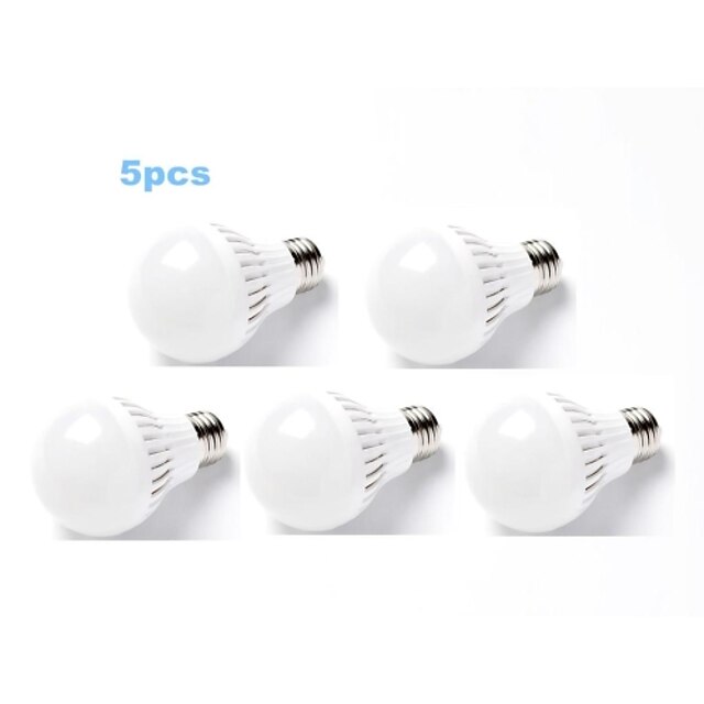  E26/E27 LED kulaté žárovky A60(A19) 10 SMD 5730 500-600 lm Teplá bílá Stmívací AC 220-240 V 5 ks