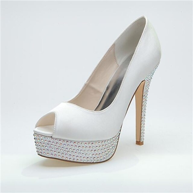 Pentru femei Pantofi Satin Primăvară / Vară Toc Stilat / Platformă Argintiu / Albastru / Violet / Nuntă / Party & Seară