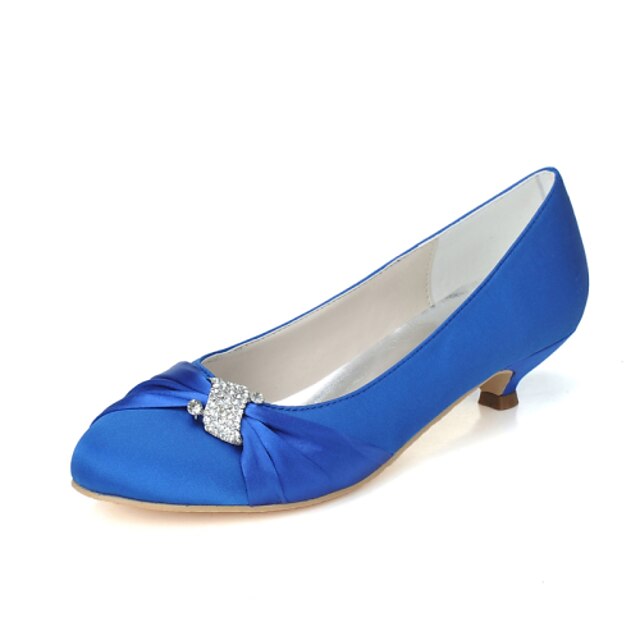  Femme Chaussures Satin Printemps / Eté / Automne Kitten Heel Argenté / Bleu / Violet / Mariage / Soirée & Evénement