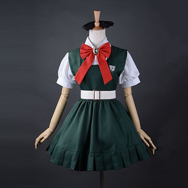  Inspired by Dangan Ronpa Sonia Nevermind Video Game Cosplay Costumes Cosplay Suits / Dresses Solid Colored Short Sleeve Cravat Dress Headpiece Costumes / Belt