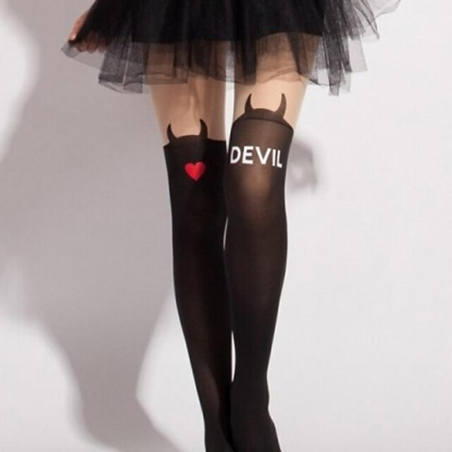  Gothique Lolita Robe Chaussettes / Bas Chaussettes longueur cuisses Diable Velours Accessoires Lolita 