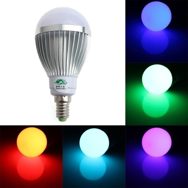  5W E14 LED Λάμπες Σφαίρα A60(A19) 1 Dip LED 350-400 lm RGB Με Ροοστάτη / Τηλεχειριζόμενο / Διακοσμητικό AC 85-265 V