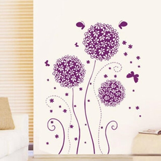  Wall Stickers Wall Decals Purple Flower Decorative Sticker