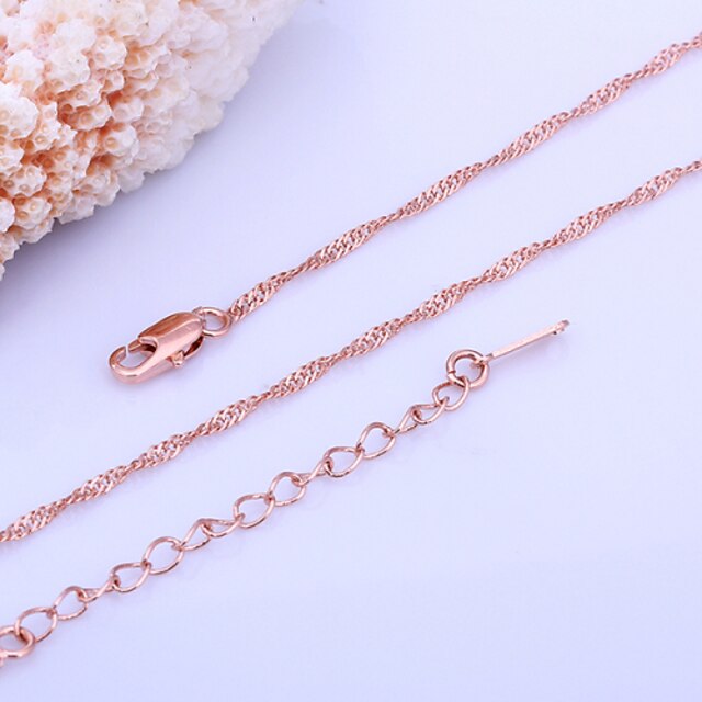  Women's Chain Necklace 18K Gold Plated Gold Plated Rose Gold White Necklace Jewelry For