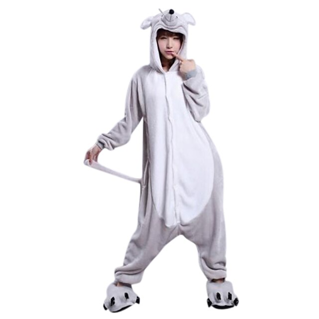 Toys & Hobbies Cosplay & Costumes | Zodiac Mouse 3D Adult Flannel Kigurumi Pajamas Animal Sleepwear Suit (with Slippers) - CN172