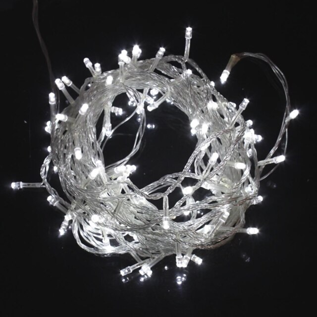  10メートルの9.6ワットのクリスマスフラッシュ100-白色LEDライトストリップライトランプ（EUプラグ、交流220V）