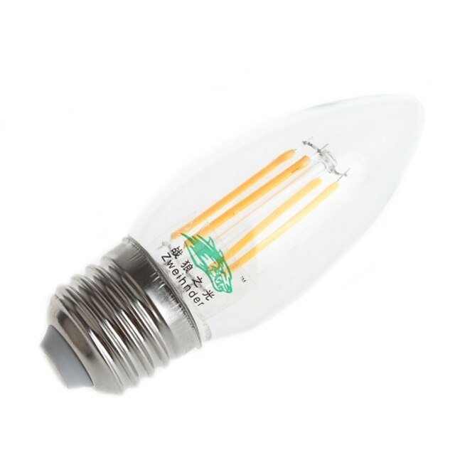  1pc 4 W 3000-3500/6000-6500 lm E26 / E27 LED-gloeilampen C35 4 LED-kralen Dip LED Decoratief Warm wit / Koel wit 220-240 V / CE / FCC