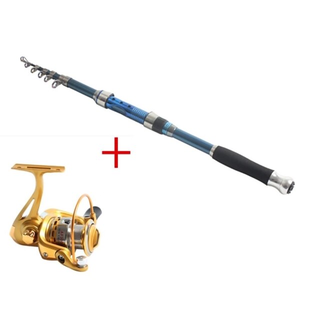  Telespin Rod Fishing Rod Fishing Rod and Reel Combo Telespin Rod 237 cm Carbon Telescopic Medium Light (ML) Sea Fishing